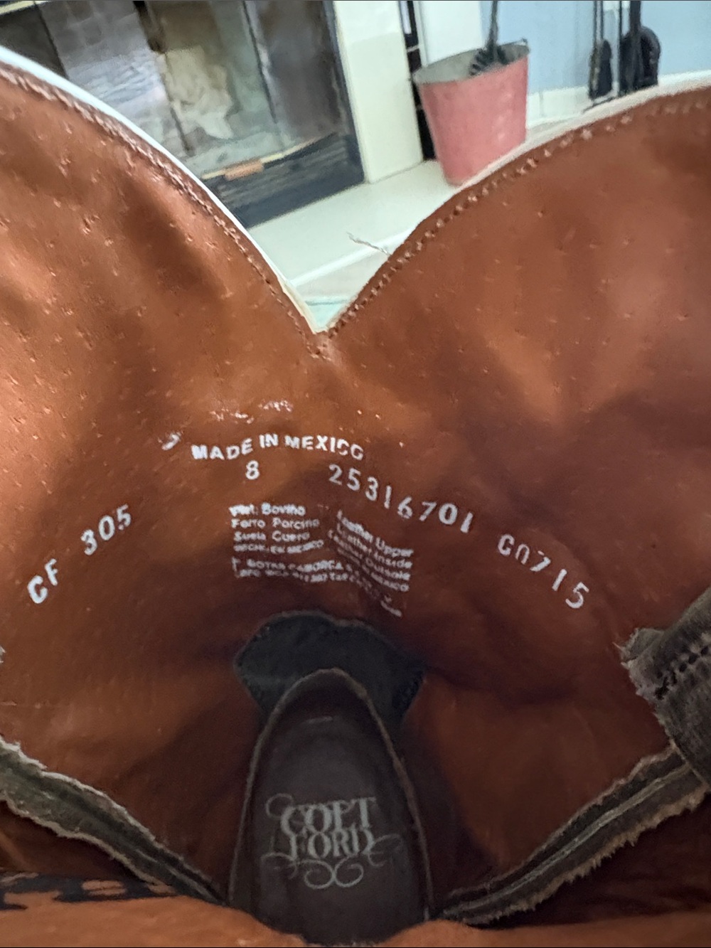 Vintage Colt Ford Star Inlay Western Cowboy Boots Leather Size 8 - Picture 7 of 7